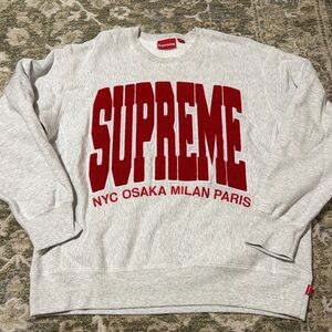 Supreme Ash Grey Arc Crewneck New without tags